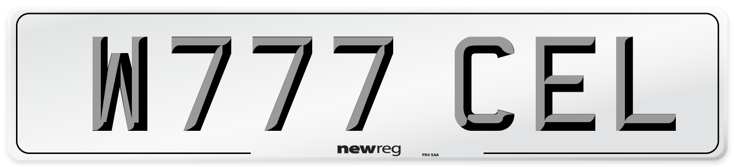 W777 CEL Number Plate from New Reg